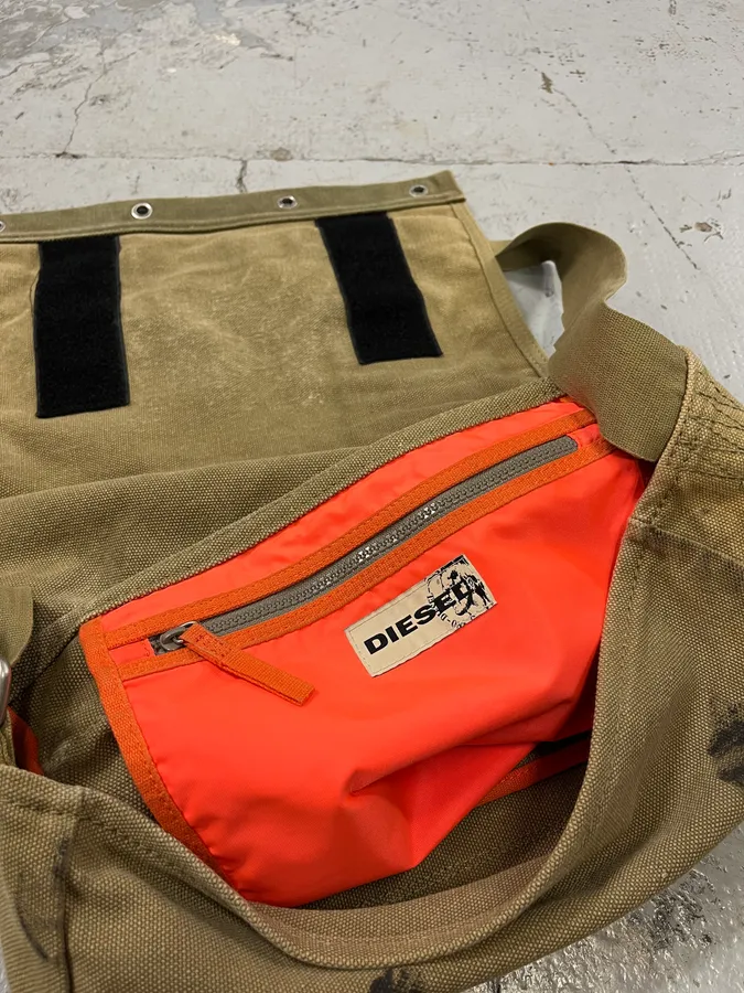 Diesel Military Canva Beige Shoulder Bag - Image 10
