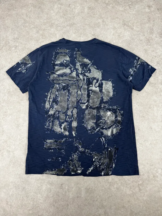 Diesel Navy Bacteria Graphic Print T-Shirt - Image 4