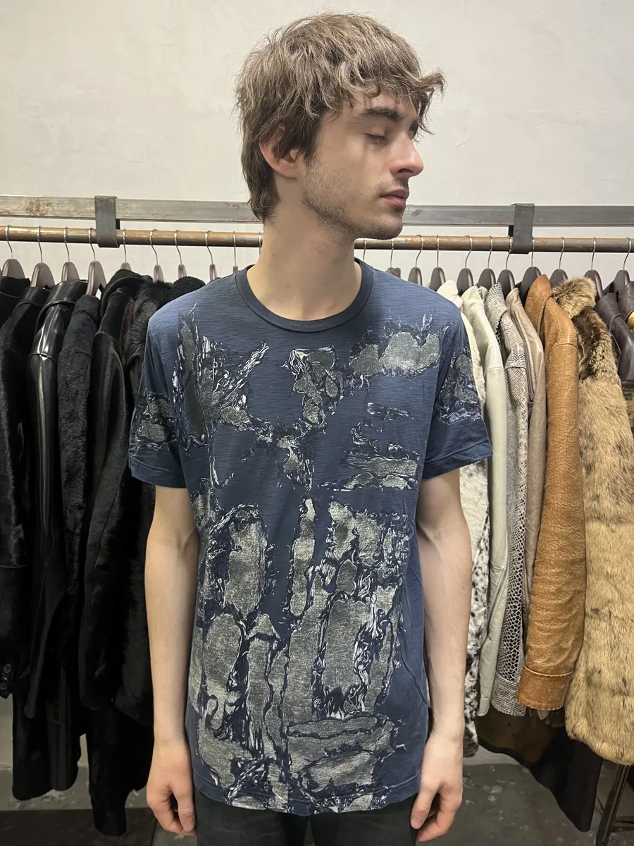 Diesel Navy Distressed Tee-Shirt - Image 3