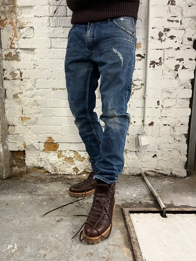 Diesel Navy Faded Distressed Slim Denim Jeans - Image 3