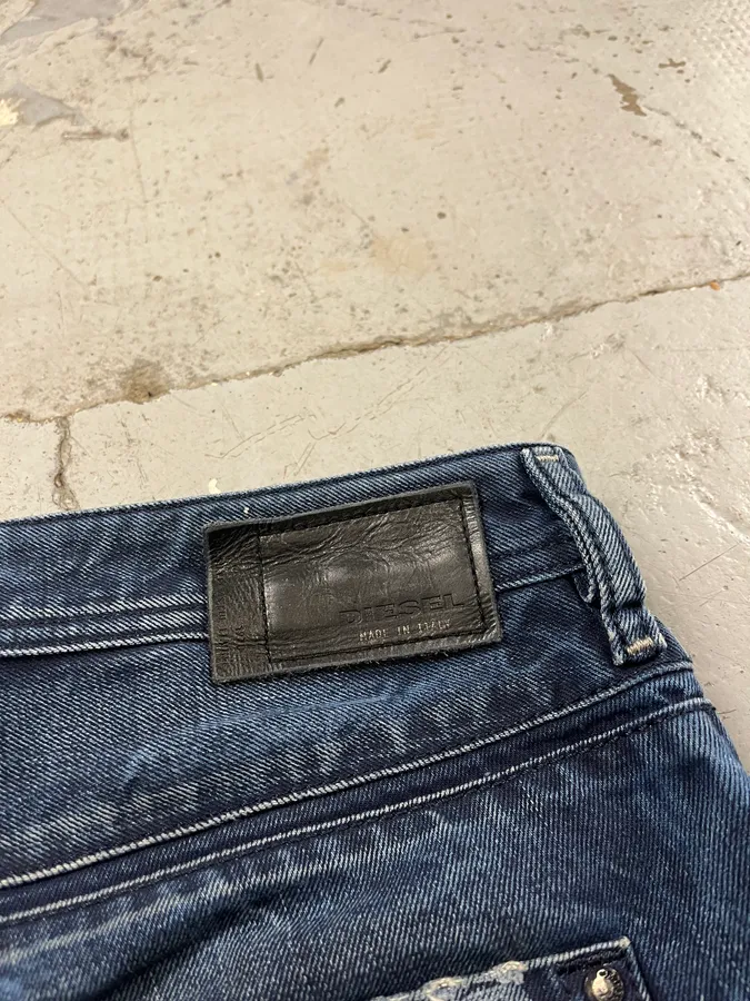 Diesel Navy Faded Distressed Slim Denim Jeans - Image 9