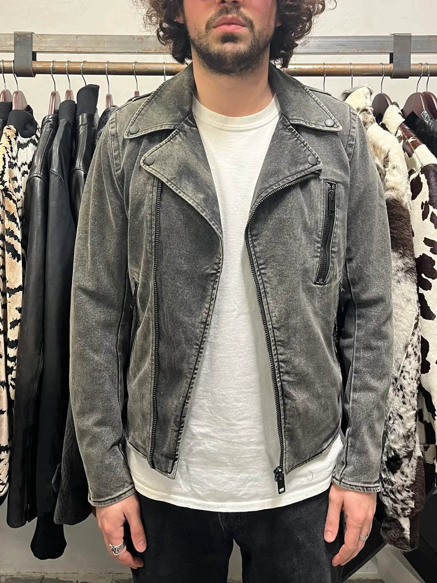 Diesel Raw Grey Denim Perfecto Jacket - Image 2