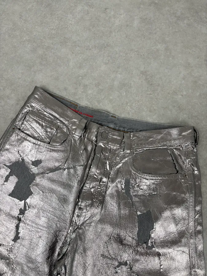 Diesel Silver Grey Abstract Jeans - Image 5