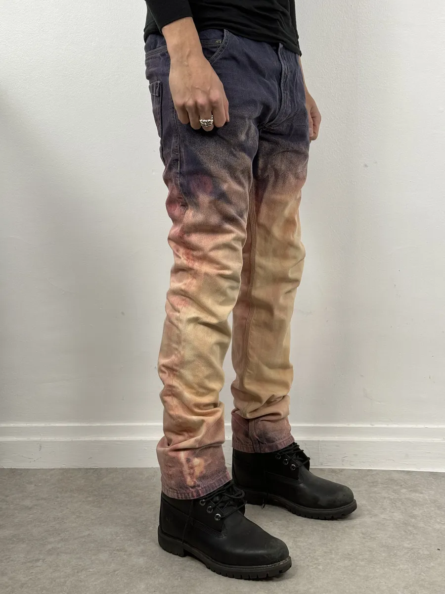 Diesel Slim Bleached Sunset Purple Denim Jeans - Image 2