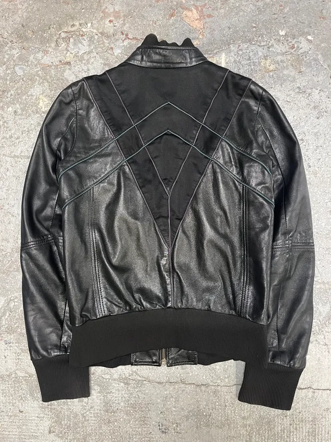 Diesel Speed Black Leather Bomber Jacket - Image 4