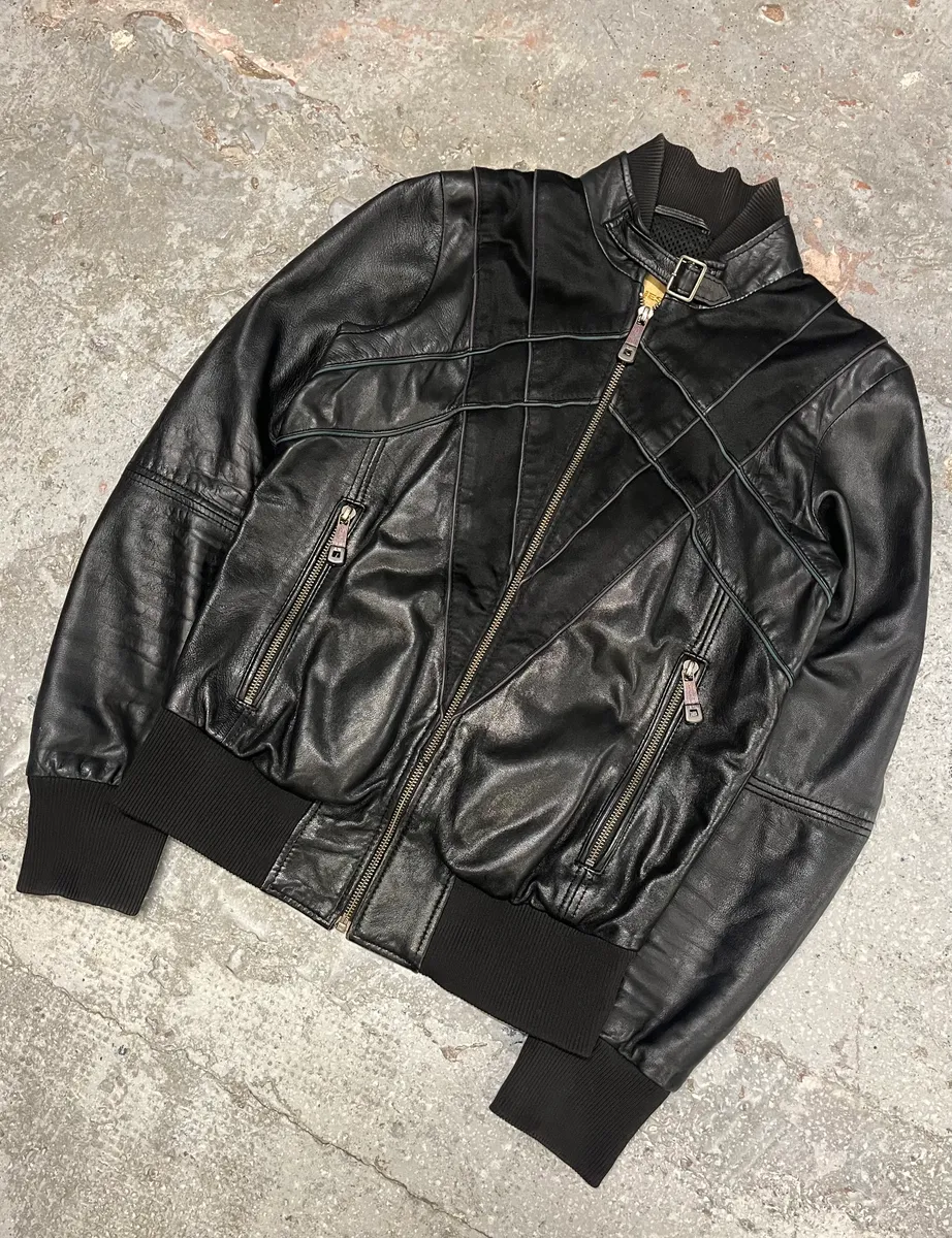 Diesel Speed Black Leather Bomber Jacket - Image 5