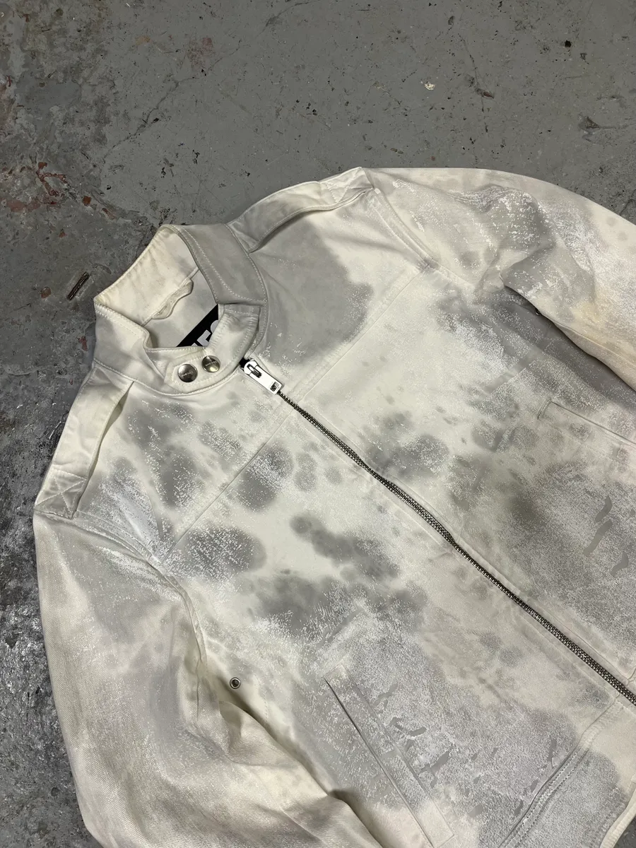 Diesel White & Grey Irregular Racing Jacket - Image 4