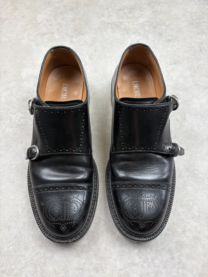 Dior Black Buckle Leather Derbies - Image 2