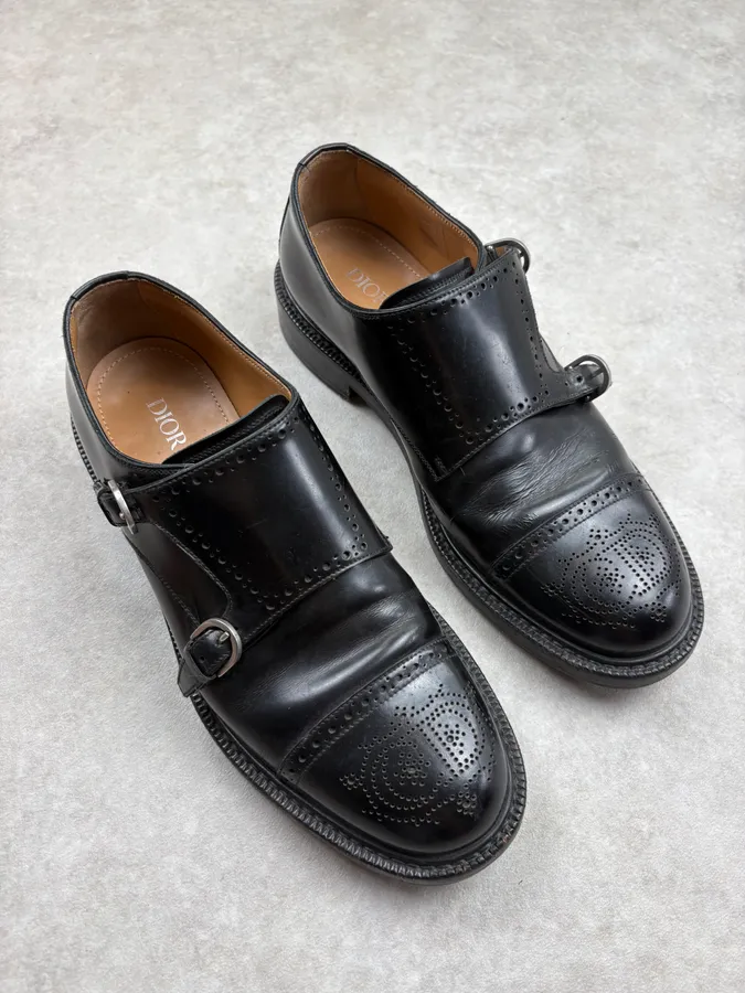 Dior Black Buckle Leather Derbies - Image 4