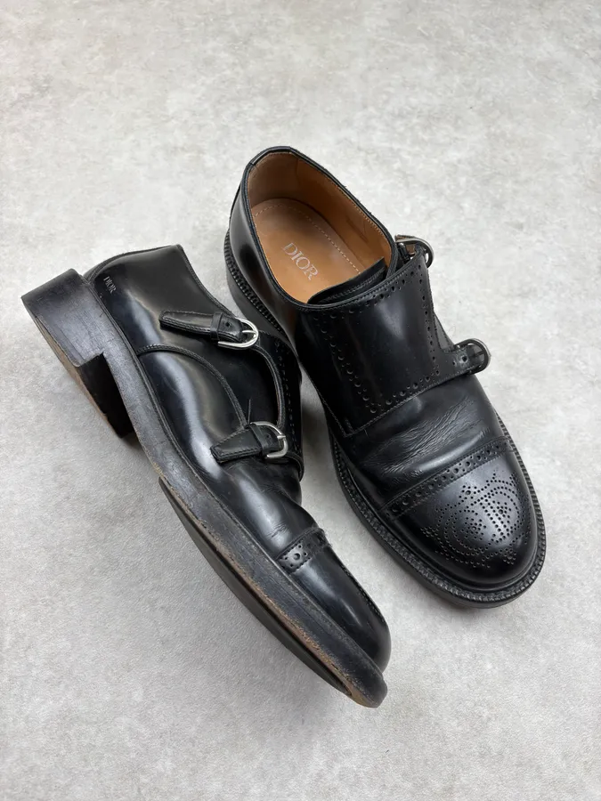 Dior Black Buckle Leather Derbies - Image 5