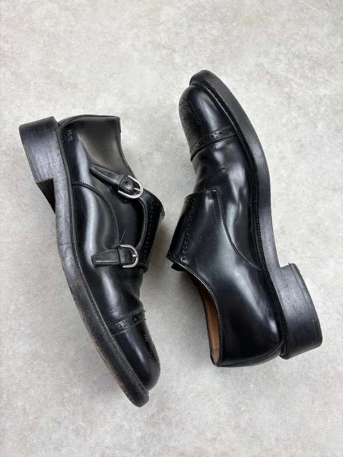 Dior Black Buckle Leather Derbies - Image 6