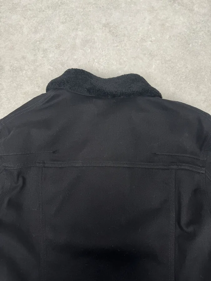 Dior Black Buttoned Fur Collar Premium Trucker Jacket - Image 8