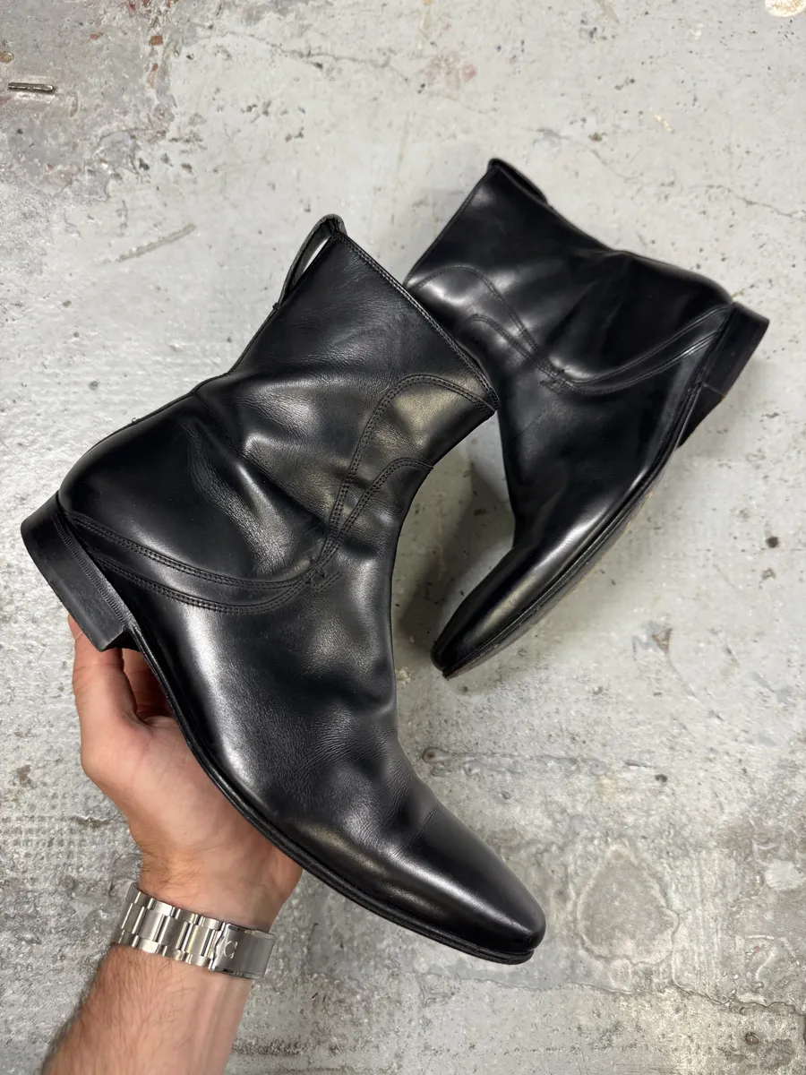 Dior Black Leather Minimalist Boots