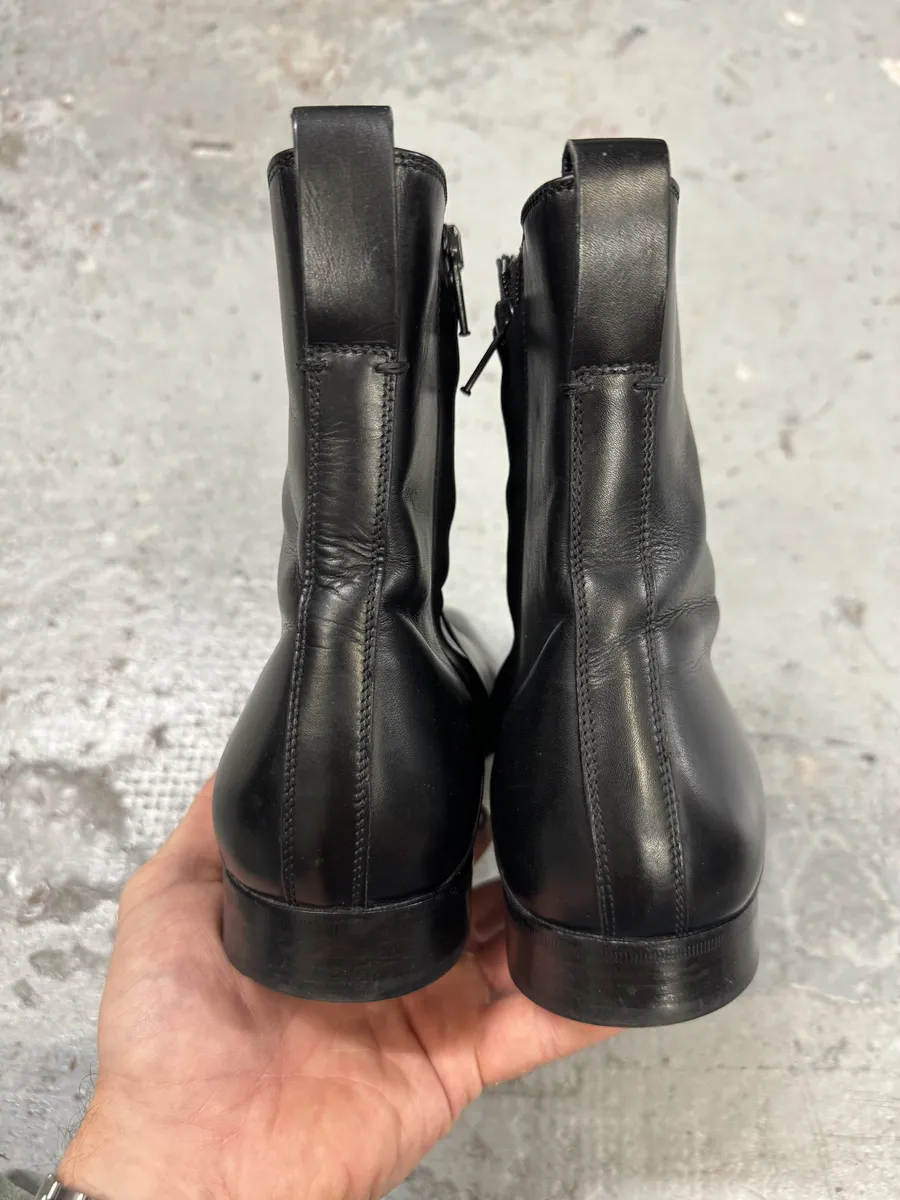Dior Black Leather Minimalist Boots - Image 8