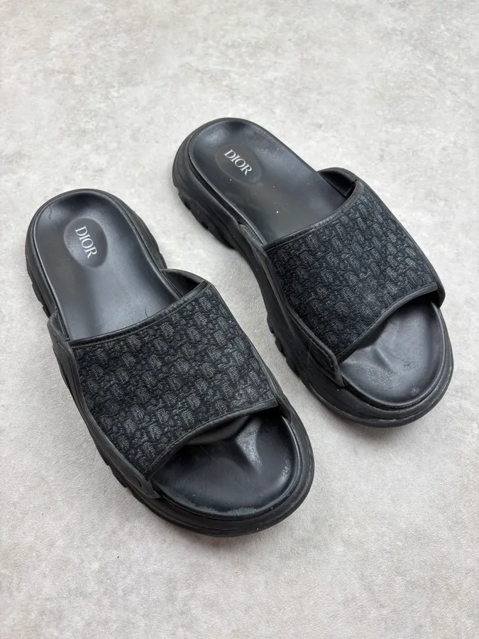 Dior Black Monogram Sandals - Image 4