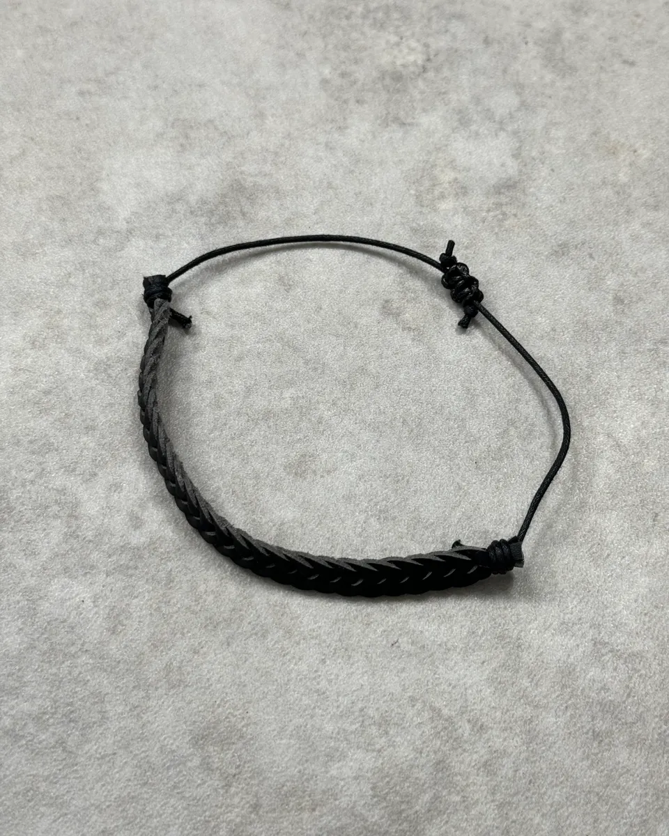 Dior Black Woven Ajustable Leather Bracelet - Image 5