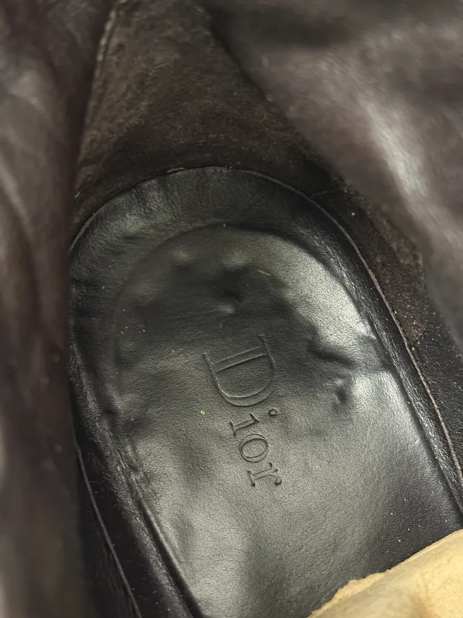 Dior Brown Leather Eyled Lace-Up Combat Boots - Image 12