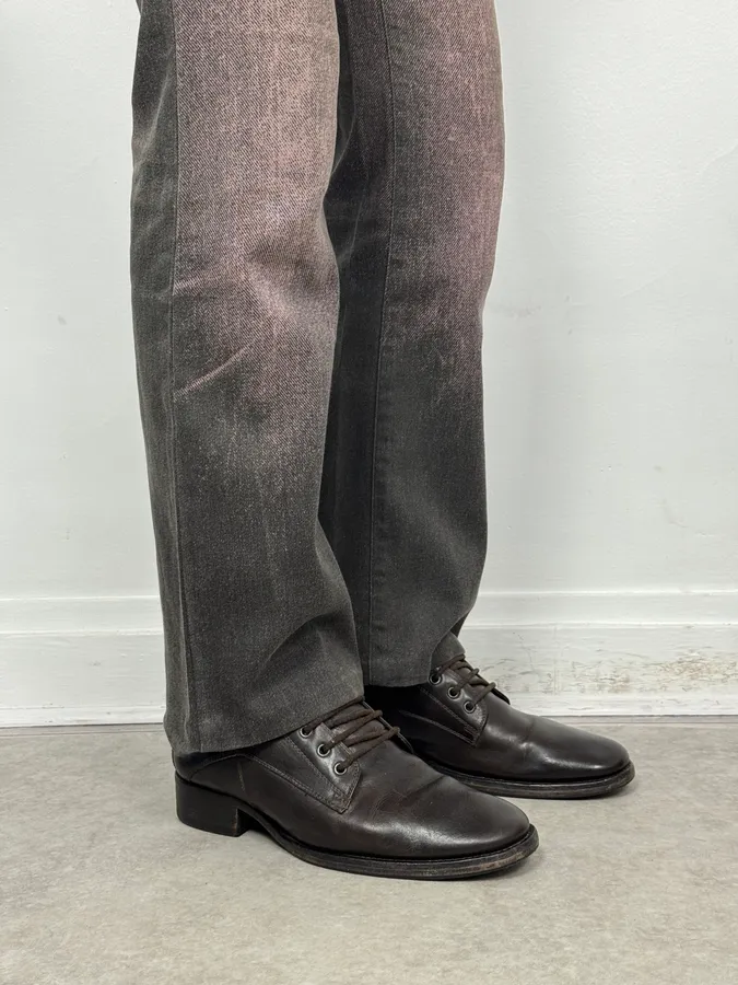 Dior Brown Leather Eyled Lace-Up Combat Boots - Image 3