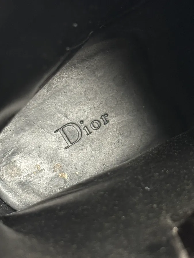 Dior Dark Grey Buckle Strap Leather Chelsea Boots - Image 12