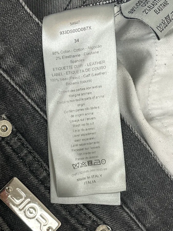 Dior Dark Grey Slim Denim Jeans - Image 12