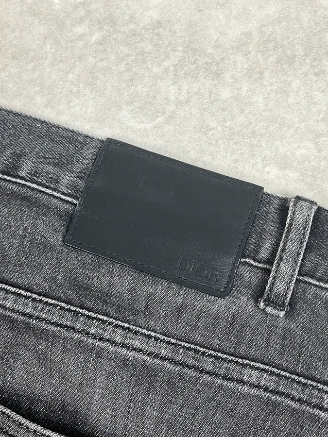 Dior Dark Grey Slim Denim Jeans - Image 8