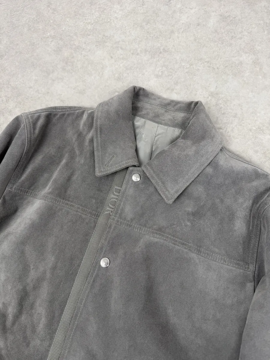 Dior Grey Suede Premium Trucker Leather Jacket - Image 8