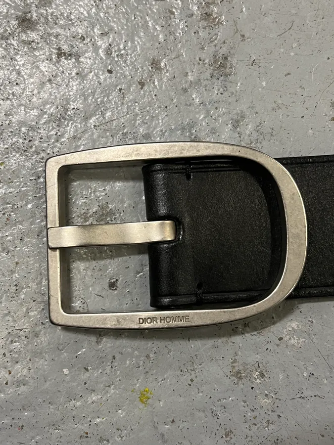 Dior Homme Pure Black Leather Belt - Image 5