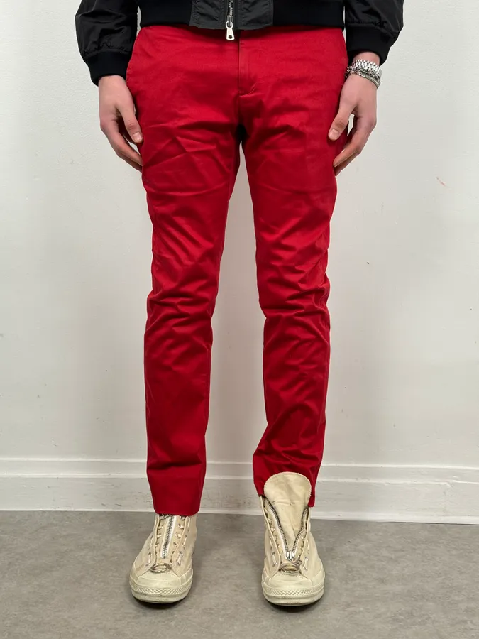 Dior Homme Red Classy Tailored Pants by Kris Van Assche - Image 2