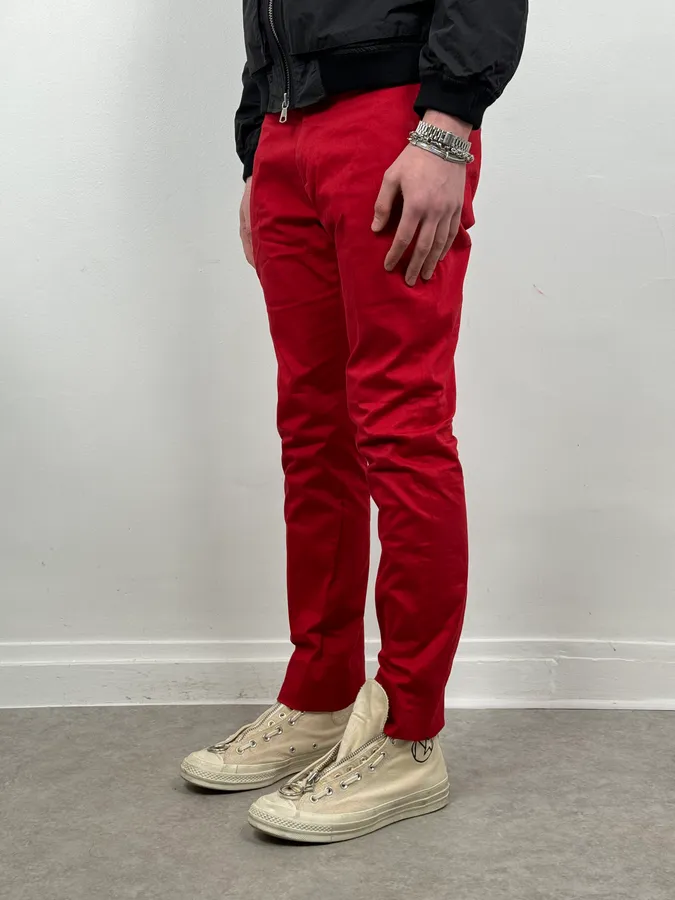 Dior Homme Red Classy Tailored Pants by Kris Van Assche - Image 3