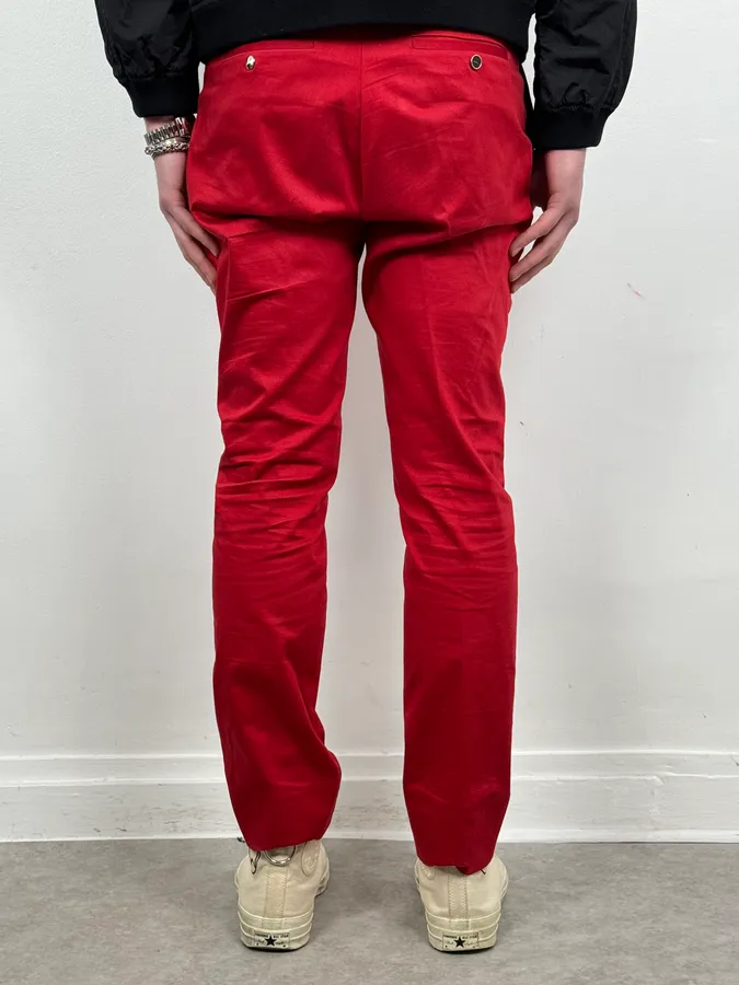 Dior Homme Red Classy Tailored Pants by Kris Van Assche - Image 4