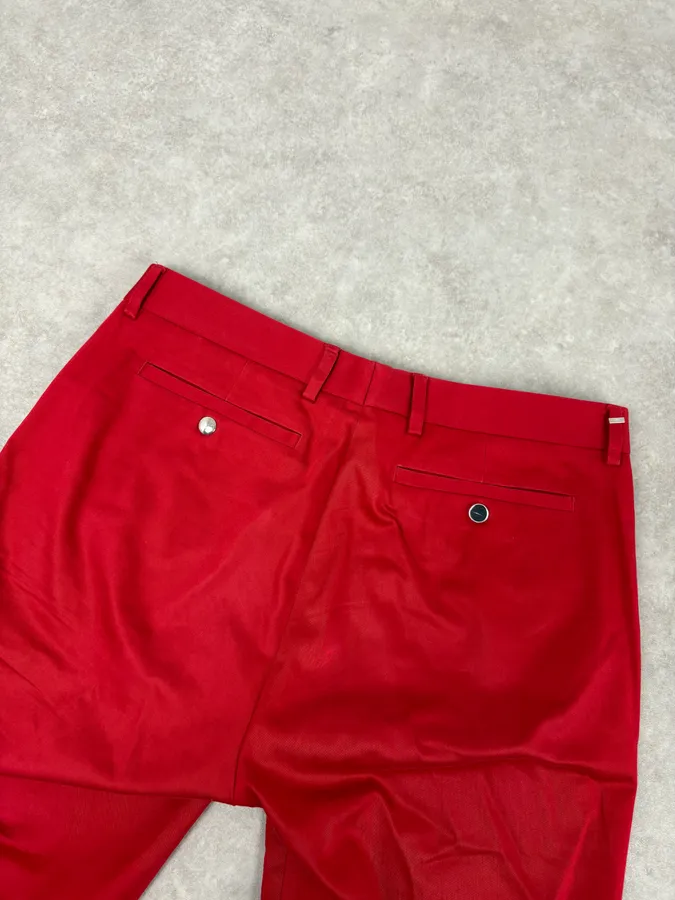 Dior Homme Red Classy Tailored Pants by Kris Van Assche - Image 8