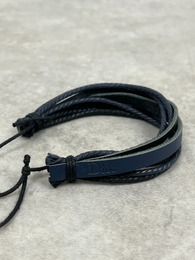 Dior Multi Laced Navy Bracelet - Image 4