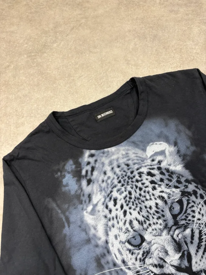 Dirk Bikkembergs Black Leopard Longsleeve T-Shirt - Image 5