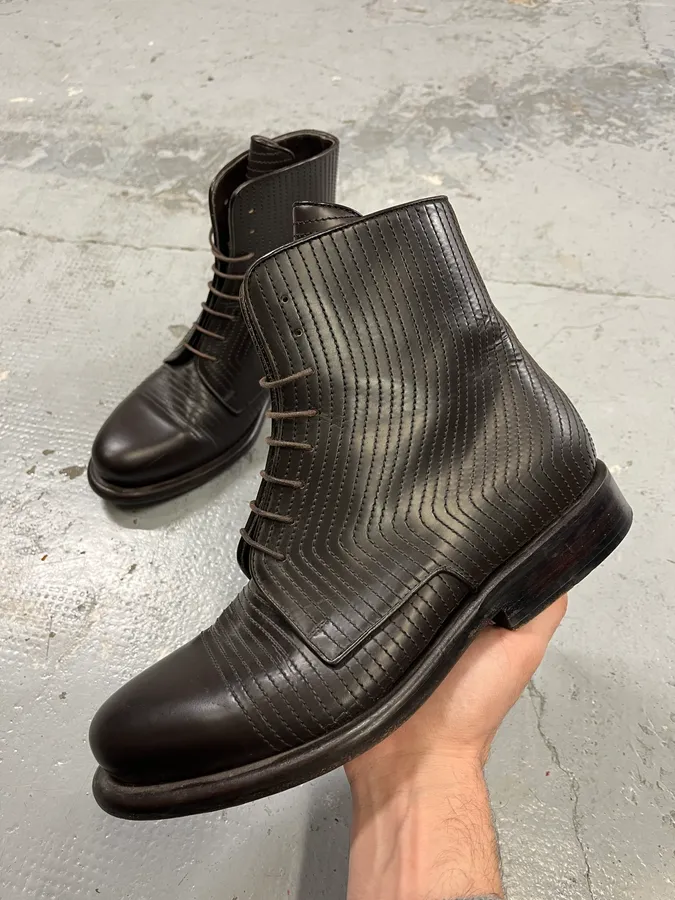 Dirk Bikkembergs Brown Leather Lined Ankle Boots