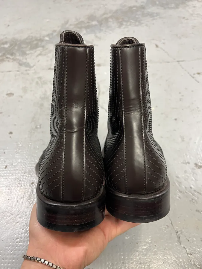 Dirk Bikkembergs Brown Leather Lined Ankle Boots - Image 5