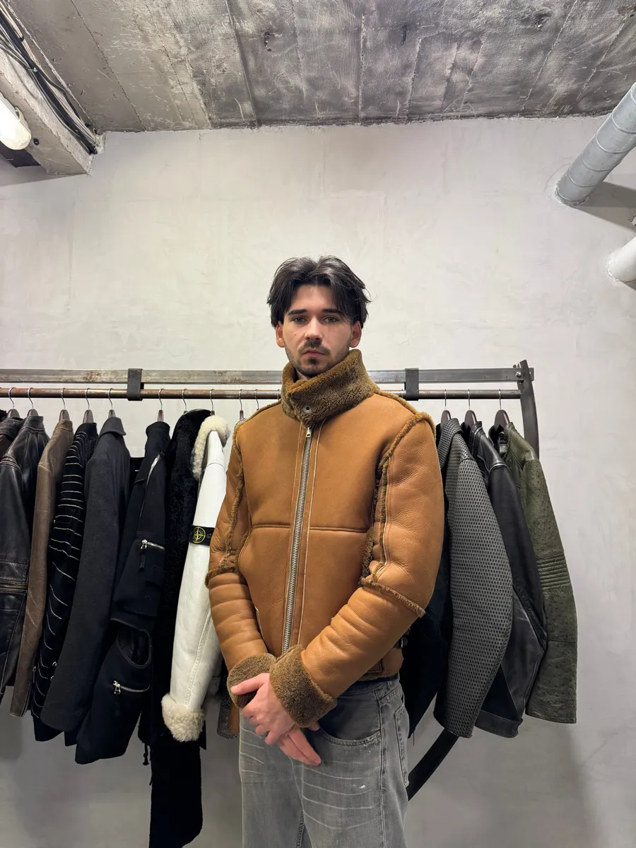 Dirk Bikkembergs Brown Sheep Leather Shearling Jacket - Image 11