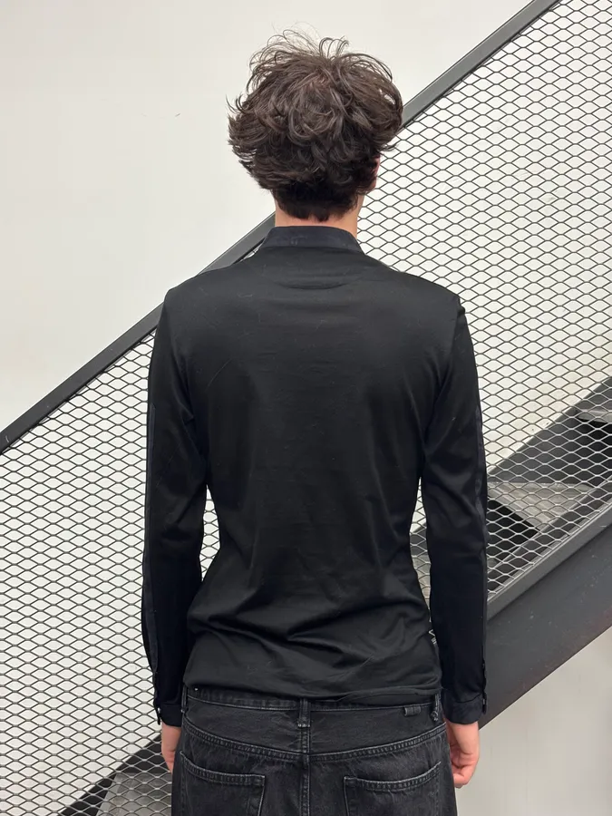 Dirk Bikkembergs Sport Couture Black Nylon Zip Polo Longsleeve - Image 3