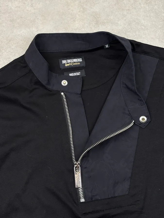 Dirk Bikkembergs Sport Couture Black Nylon Zip Polo Longsleeve - Image 5