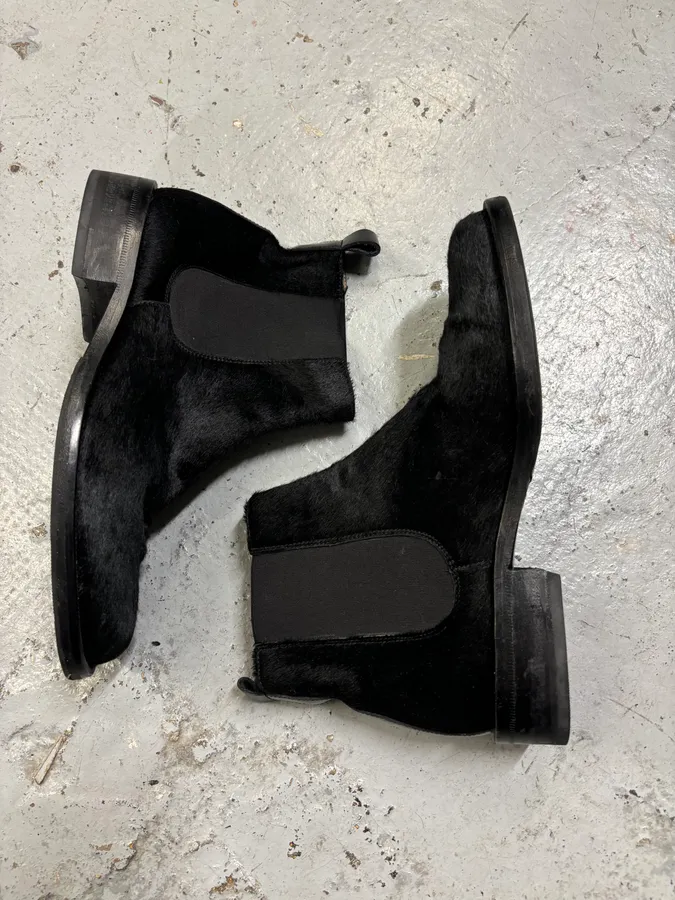 Dolce & Gabbana Black Calf Hair Chelsea Boots - Image 7