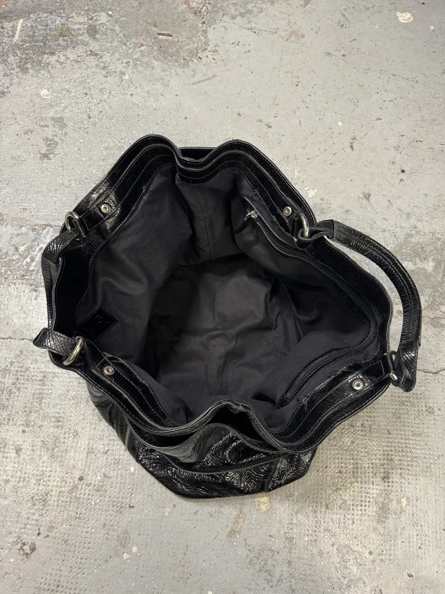 Dolce & Gabbana Black Gaia Satin Leather Handle Bag - Image 9