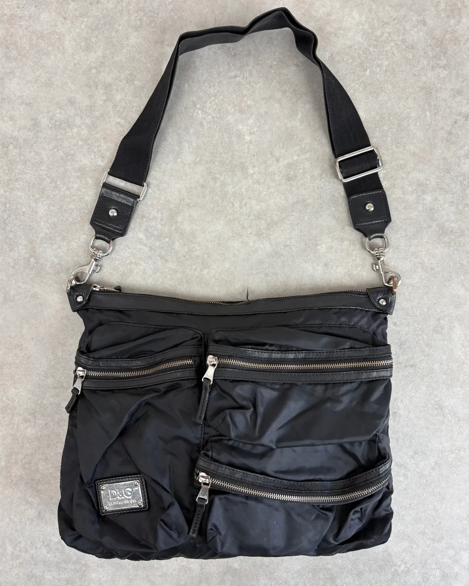 Dolce & Gabbana Black Multi Pocket Cross Body Bag