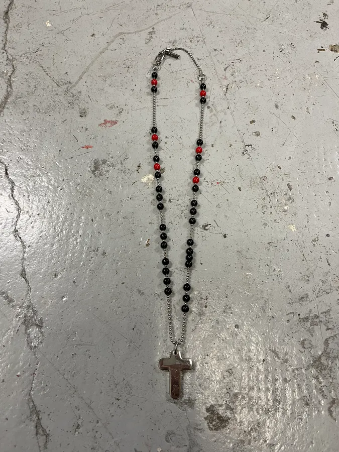 Dolce & Gabbana Black & Red Cross Necklace - Image 6