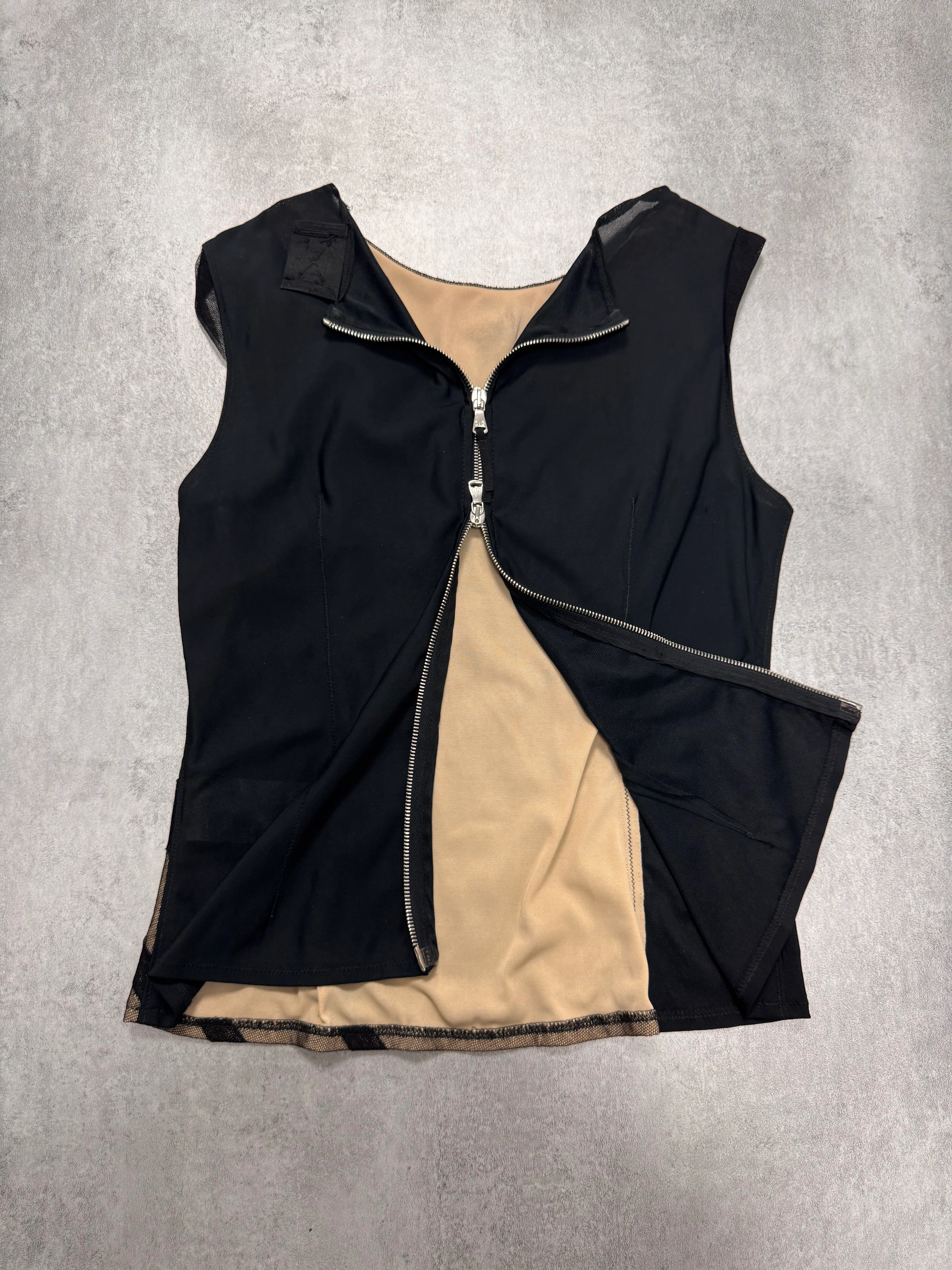 Dolce & Gabbana Black Sun Mesh Sleeveless Top - Image 4