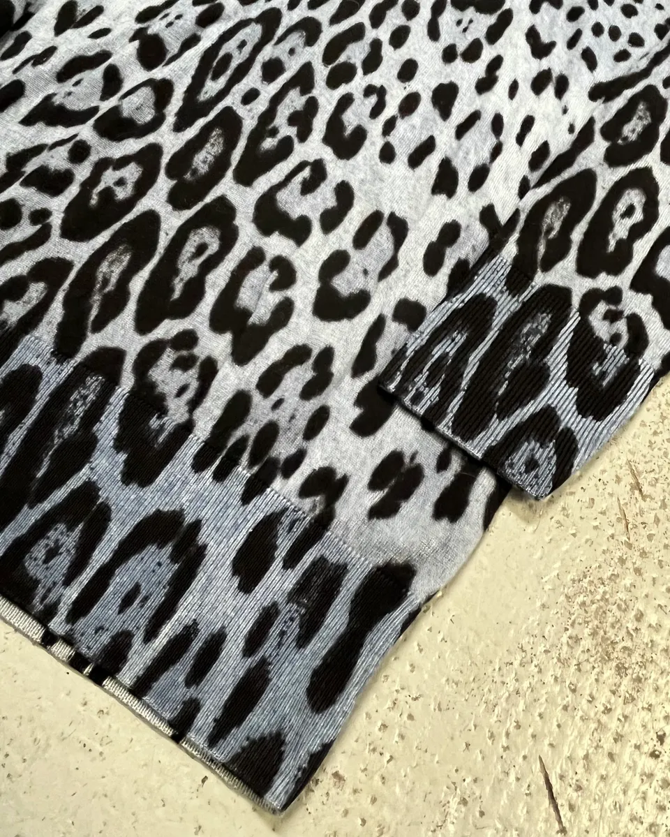 Dolce & Gabbana Blue Leopard Knit Distressed Sweater - Image 6