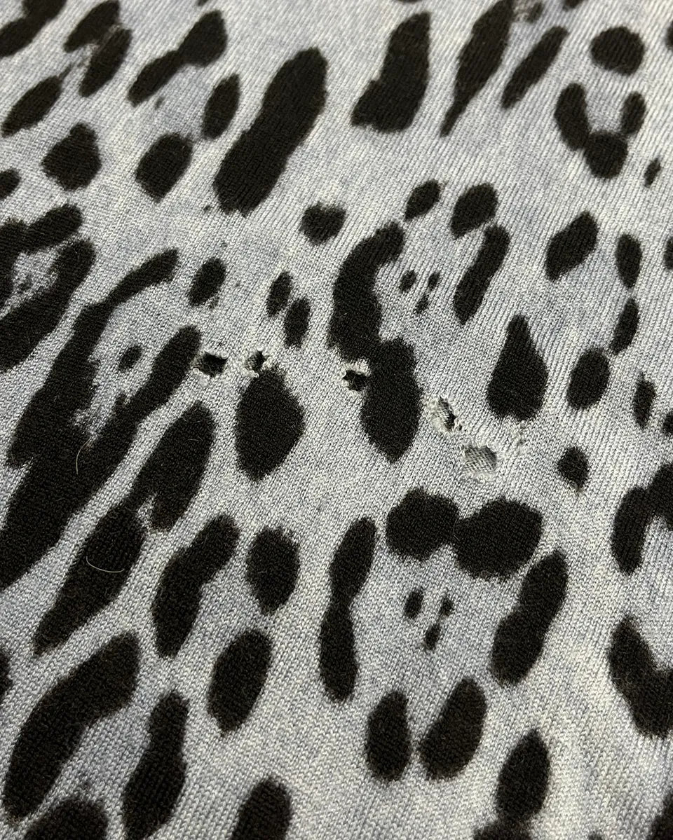 Dolce & Gabbana Blue Leopard Knit Distressed Sweater - Image 7