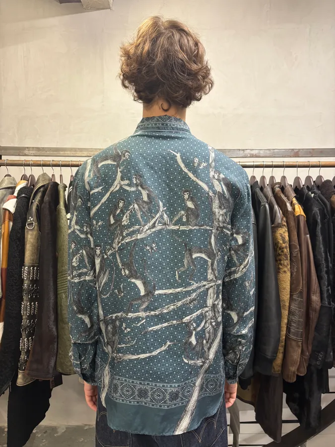 Dolce & Gabbana Blue Monkey Silk Shirt - Image 3
