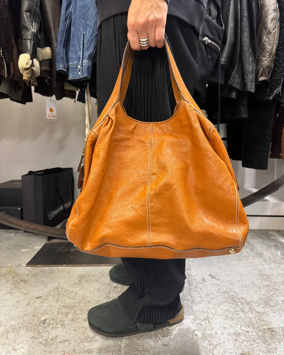 Dolce & Gabbana Brown Leather Hobo Handle Zip Bag - Image 3