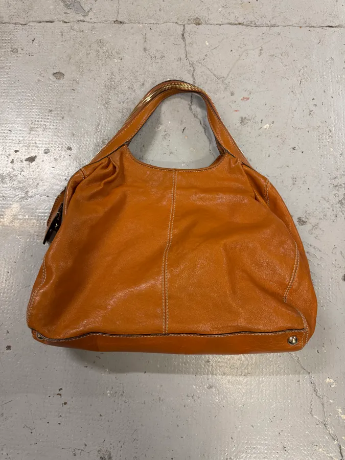 Dolce & Gabbana Brown Leather Hobo Handle Zip Bag - Image 4