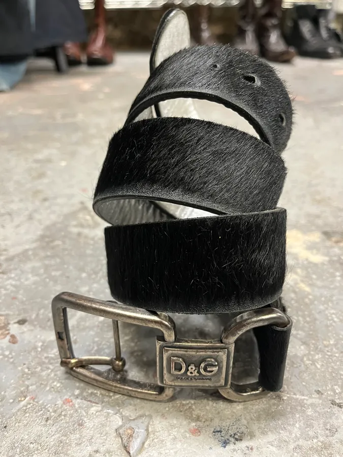 Dolce & Gabbana Brown Pony Hair Leather Belt - Image 4