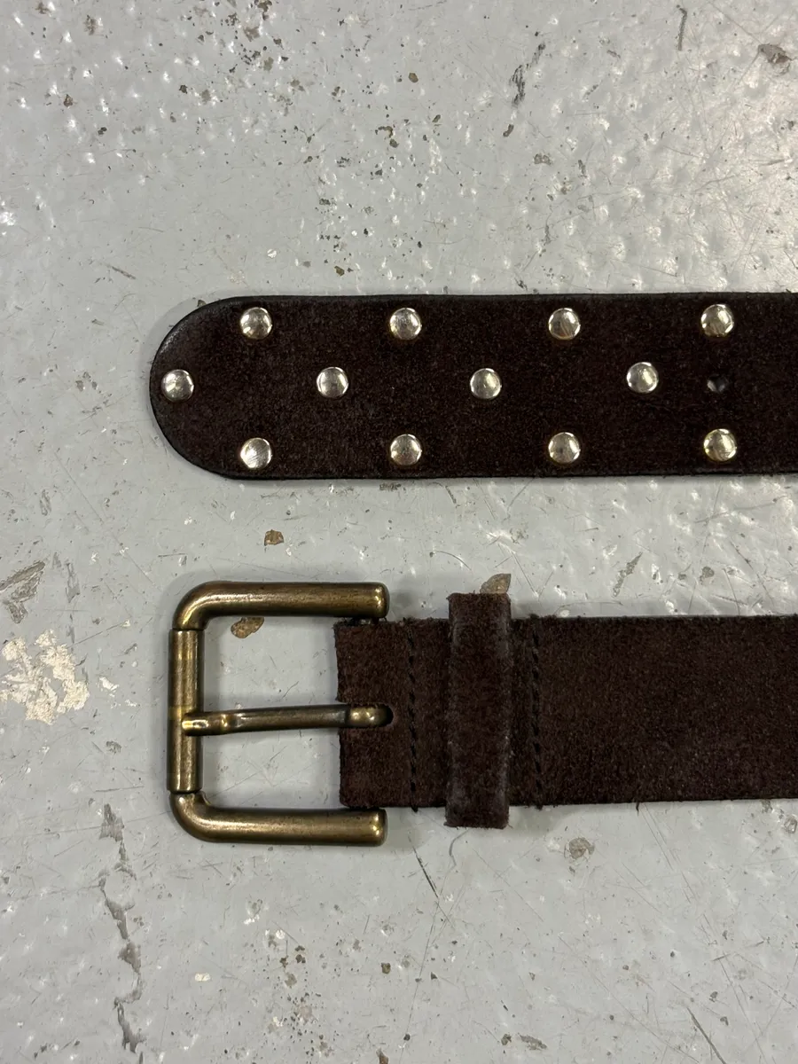 Dolce & Gabbana Brown Suede Studded Belt - Image 3